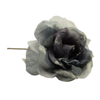 Dekoracja bożonarodzeniowa Róża 17cm srebrna